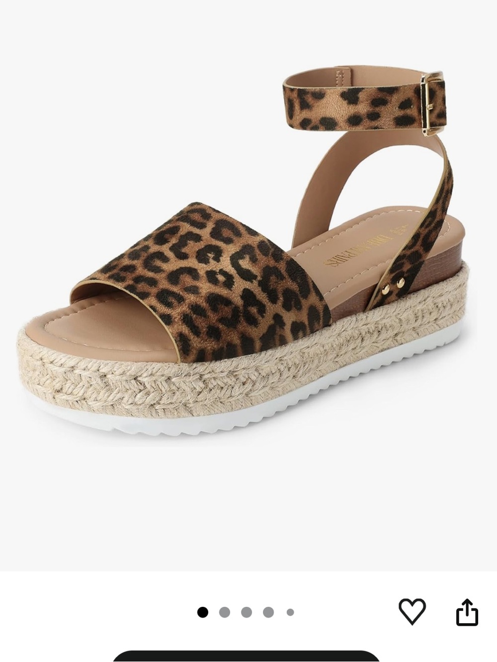 Soda Leopard Print Espadrille Platform Sandal in Brown and Black